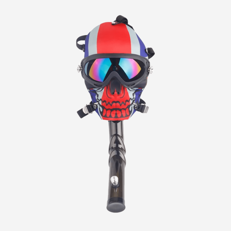 Extreme Skull Mask by Pipe420 – skull-designed gas mask smoking accessory with hand pipe attachment for novelty smoking use, perfect for gas mask smoking accessories bulk Los Angeles, CA – distributed by Pipe420