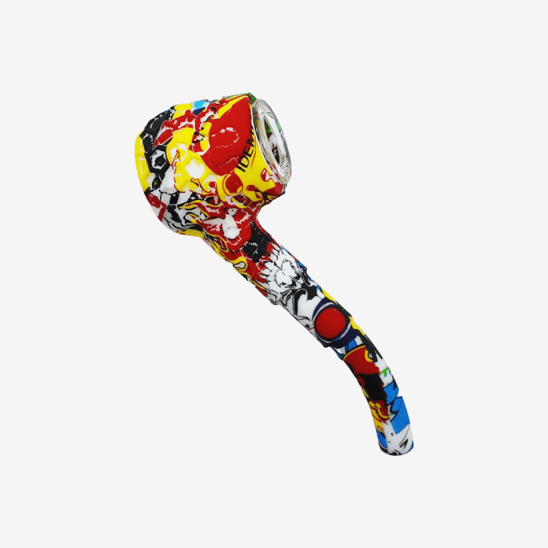 Durable printed 4.5 inch silicone hand pipe – Available at Pipe King LLC LA Wholesale Smoke Shop