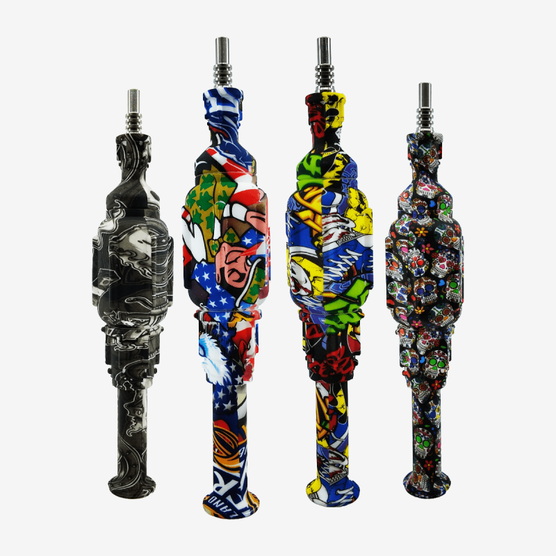 Colorful glass smoking accessory on white background – Pipe420