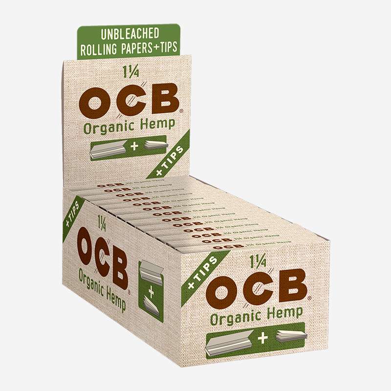 OCB Organic Hemp 1-1/4 Rolling Papers + Tips