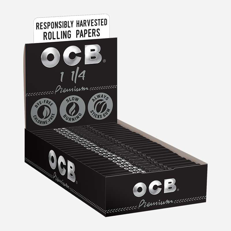 OCB Premium 1-1/4 Rolling Papers by OCB – distributed by Pipe420 – wholesale rolling papers distributor Los Angeles, CA – rolling papers and wraps supplier CA