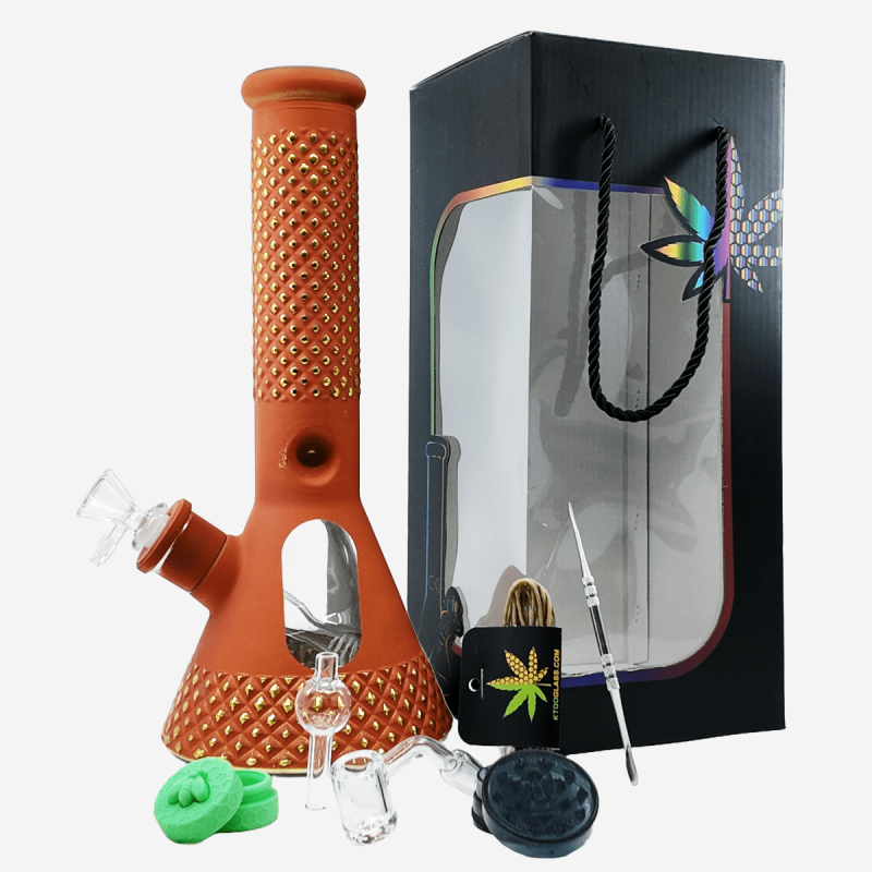 12.5-inch 7mm Patterned Beaker Water Pipe Set by Pipe King LLC – distributed by Pipe420 | Wholesale glass pipe distributors LA USA best wholesale glass pipe distributors LA