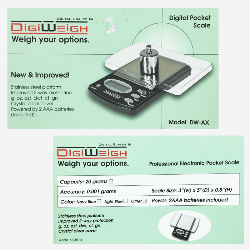 Accurate Digi Weigh DW-AX Blue weighing scale for smoking supplies – Available at Pipe King LLC LA Wholesale Smoke Shop