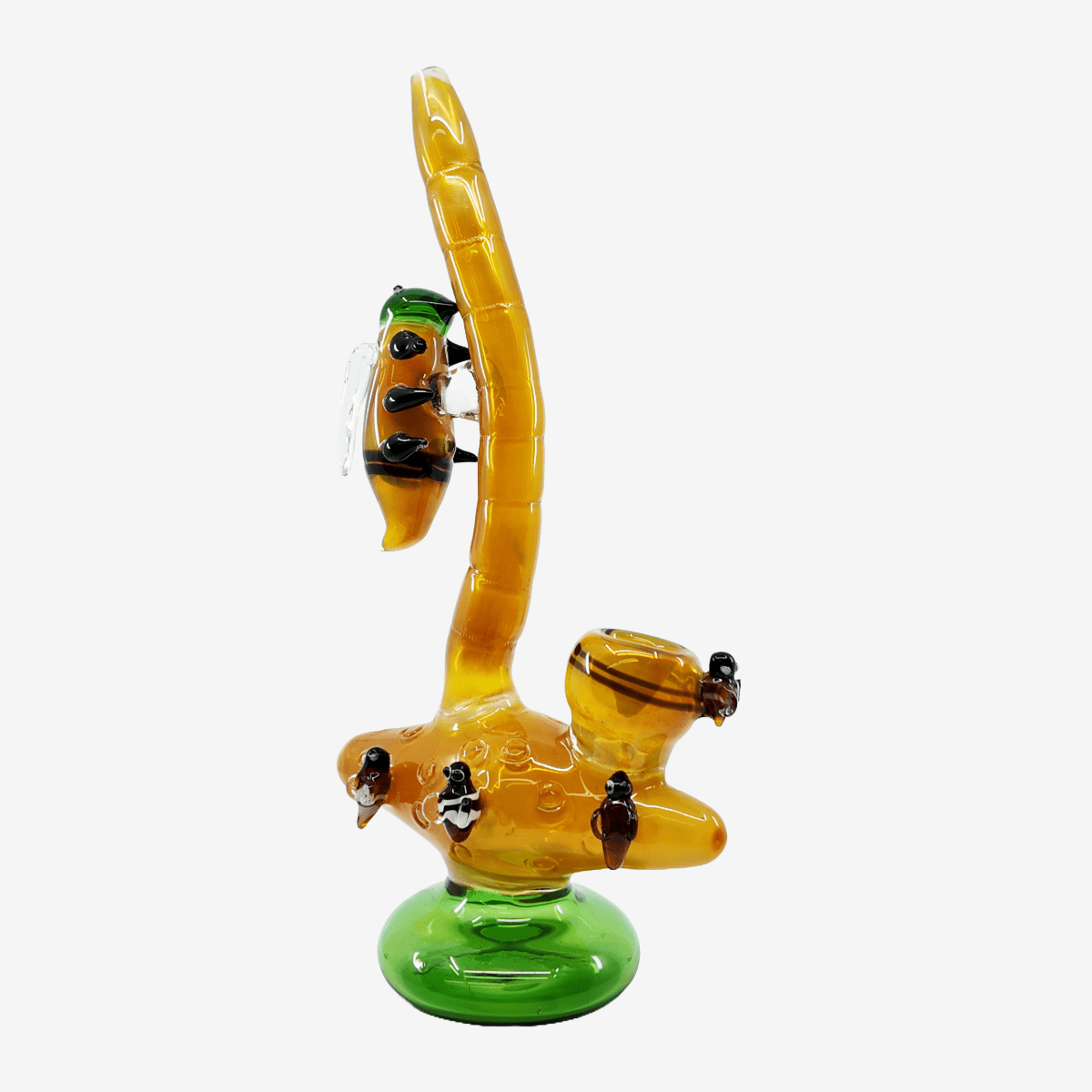 Remove-background-project-2024-09-24T133602.002.png Gold fuming bubbler featuring honey bee artwork, 9 inches – Pipe King LLC Los Angeles Wholesale Smoking Accessories
