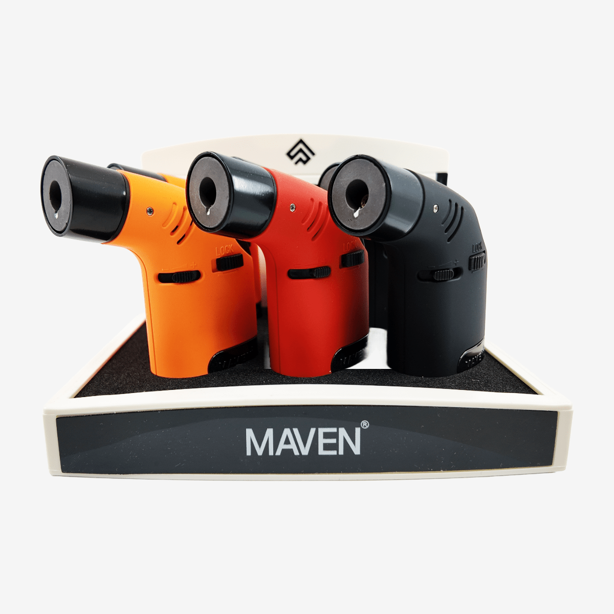 Remove-background-project-2024-09-24T142824.769.png Display box of 6 Maven Torch Tusk lighters – Pipe King LLC LA Wholesale Smoke Shop and Accessories