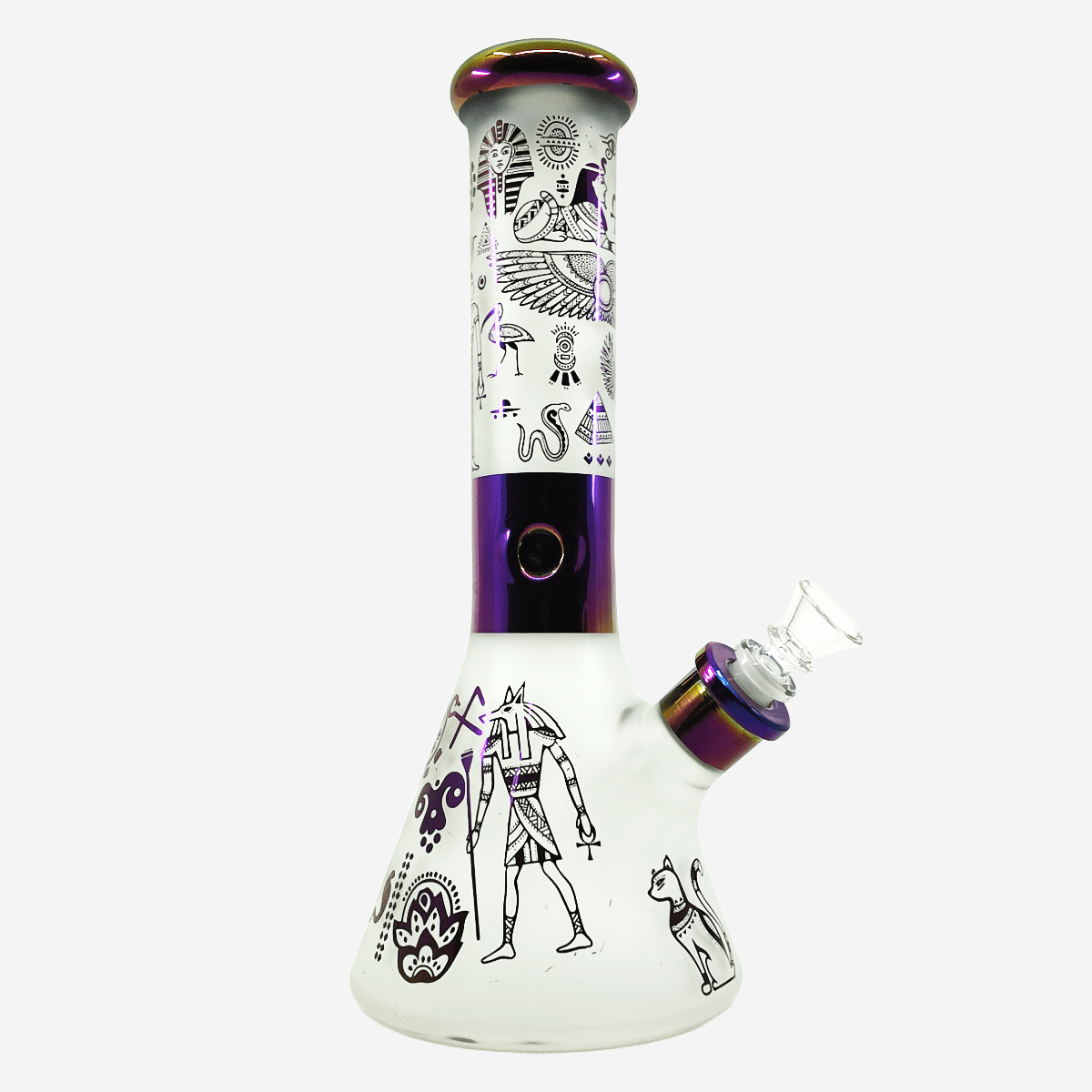 Untitled-2024-08-26T110218.341.png Decorative 14 inch beaker featuring Egyptian symbols – Available at Pipe King LLC LA Wholesale Smoke Shop