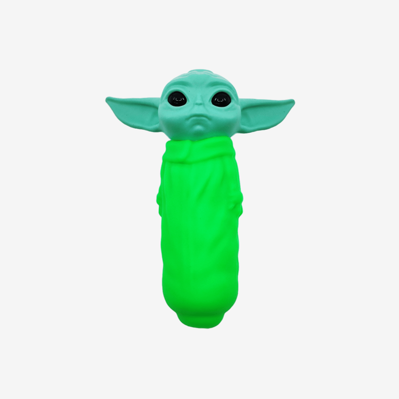 Cute Baby Yoda-themed 4" silicone hand pipe – Pipe King LLC Los Angeles Wholesale Accessories