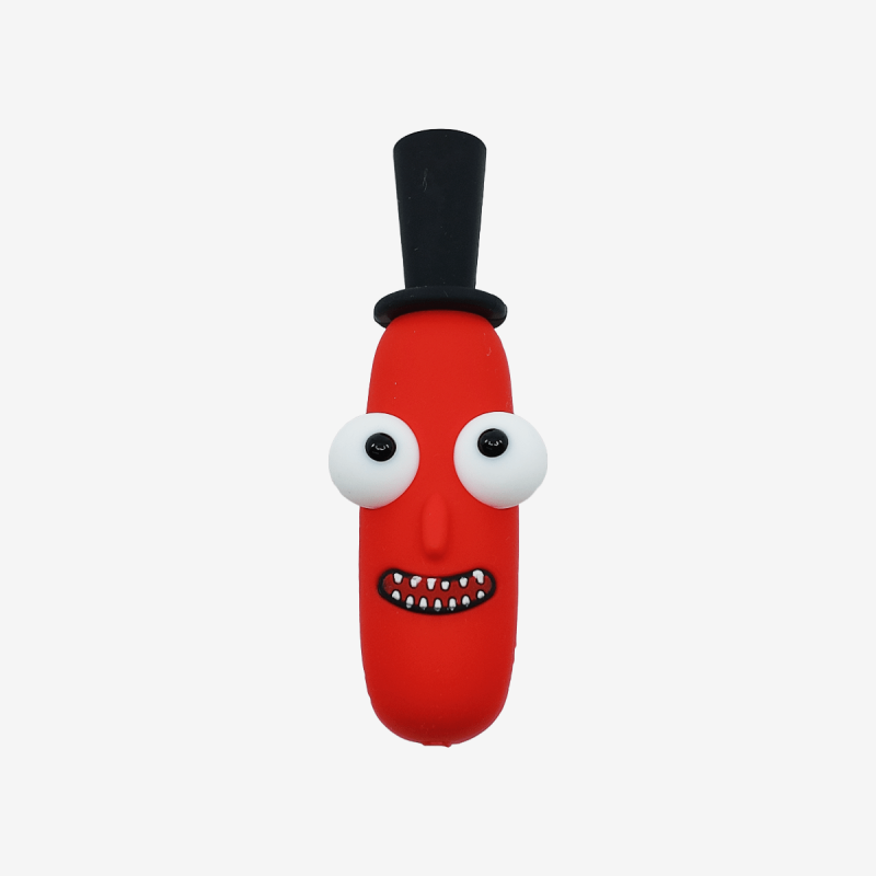 Durable 4 inch colored silicone pipe with Mr. Poppy Butt Hole design – Available at Pipe King LLC LA Wholesale Smoke Shop