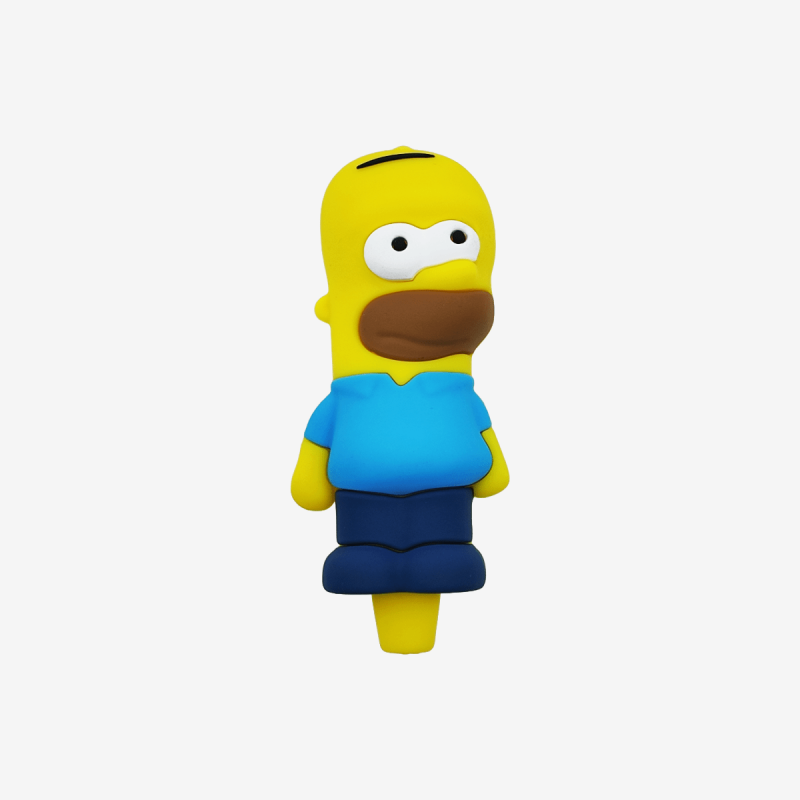 Durable 4.25 inch silicone pipe with Simpsons design – Available at Pipe King LLC LA Wholesale Smoke Shop
