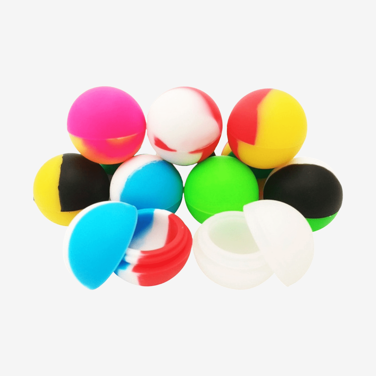 Untitled-2024-08-31T140459.697.png Colorful 5.6ml silicone sphere containers – 100pc box – Pipe King LLC Los Angeles Wholesale Accessories