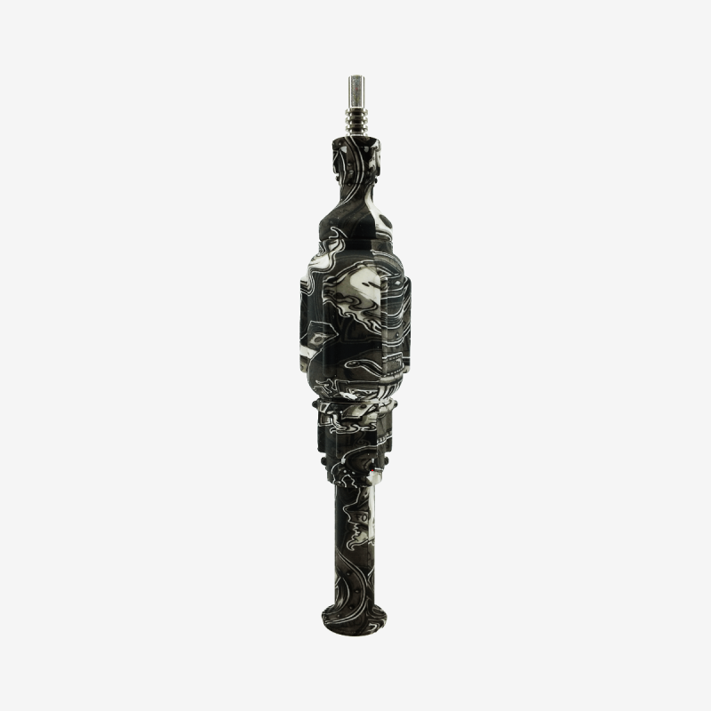Durable 10mm cylindrical silicone nectar collector with printed design – Pipe King LLC Los Angeles Wholesale Accessories