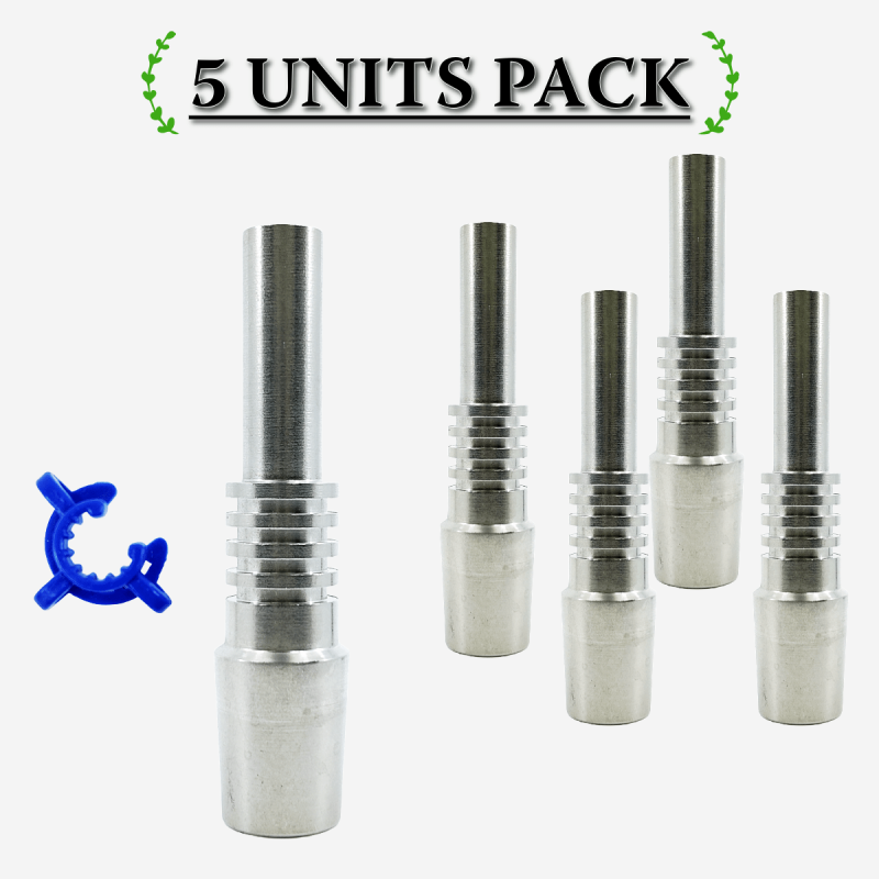 Durable 18mm titanium nails with clips for rigs, pack of 5 – Pipe King LLC LA Wholesale Smoke Accessories