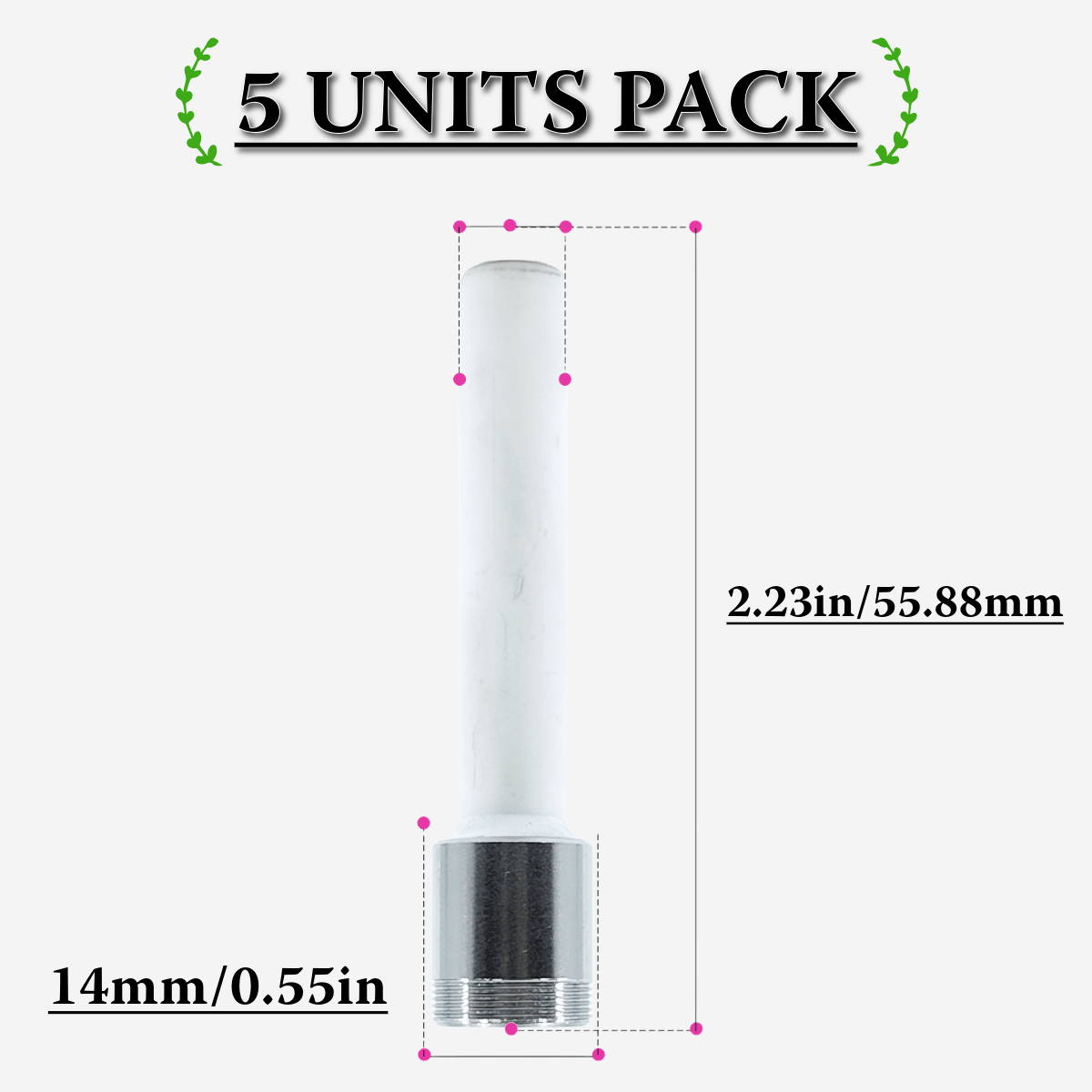 Untitled-2024-10-02T144413.818.png Pack of 5 14mm screw ceramic nails for dabbing – Pipe King LLC LA Wholesale Smoke Shop and Accessories
