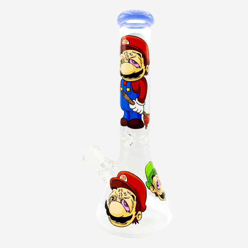 Stylish 14" Dunkee Right Mushrooms Biker design hand pipe – Pipe King LLC Los Angeles Wholesale Accessories