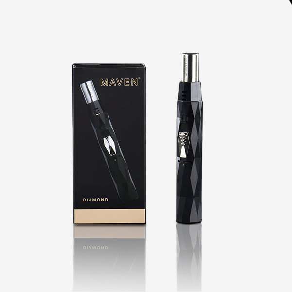 MVNT-001 Maven Diamond Pen Torch – slim metallic torch lighter made of zinc alloy, lightweight and durable, 8.25-inch sleek design.