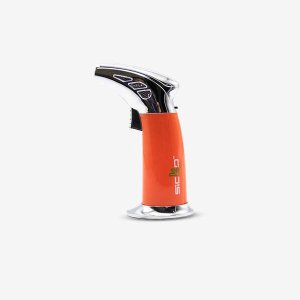 Sicko SKO-005 Torch Lighter Sicko SKO-005 Torch Lighter in six bold colors—wind-resistant, refillable jet flame butane lighter with ergonomic grip, shown in Red, Yellow, Orange, Black, Blue, and Grey.