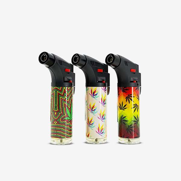 Ignitus Jet Torch Printed – Assorted colorful designs with windproof jet flame and refillable butane tank Ignitus Jet Torch Printed – Assorted colorful designs with windproof jet flame and refillable butane tank