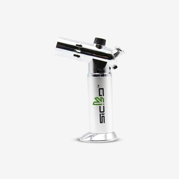Sicko SKO-001 Torch Lighter – Windproof refillable butane lighter with adjustable flame control, available in Black, Red, Blue, Yellow, and Silver. Ideal for retail or wholesale.