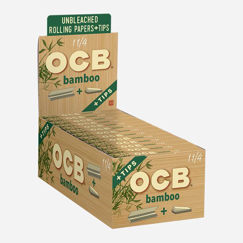OCB Bamboo 1-1/4 Rolling Papers + Tips