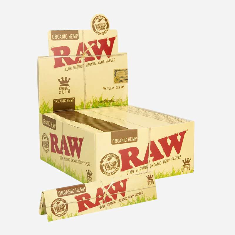 RAW Organic King Size Slim Rolling Papers by RAW – distributed by Pipe420 – wholesale rolling papers distributor Los Angeles, CA – rolling papers and wraps supplier CA