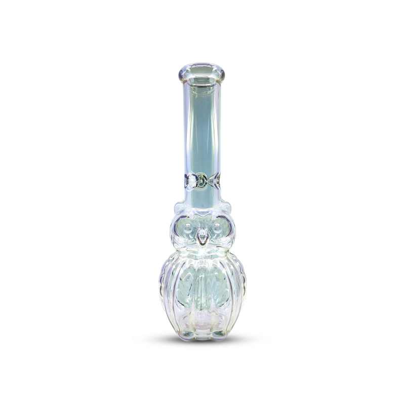 10" Owl Water Pipe Iridescent Finish by Pipe420 – Wholesale glass pipe distributors LA USA | best wholesale glass pipe distributors LA