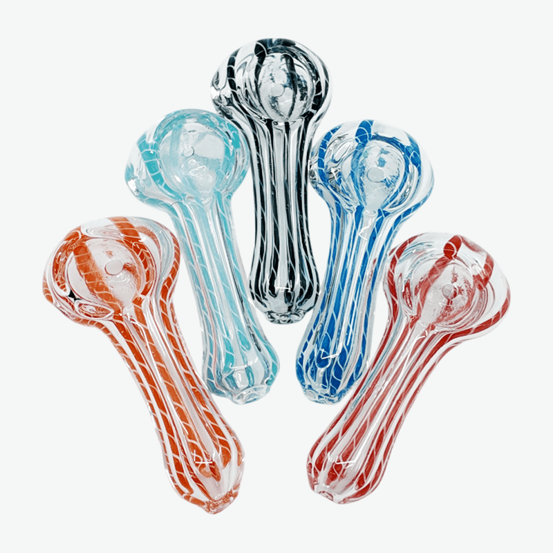 2.5″ Clear Ribbed Stripe Mini Handpipe 2