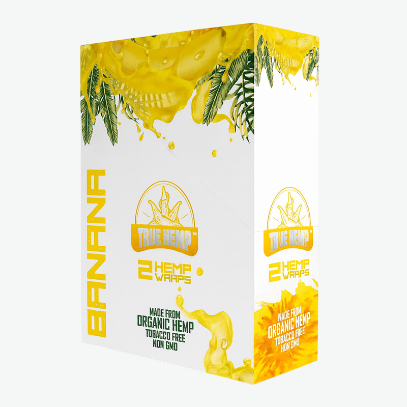 True Hemp Banana Hemp Blunt Wraps by True Hemp – distributed by Pipe420 – wholesale rolling papers distributor Los Angeles, CA – rolling papers and wraps supplier CA