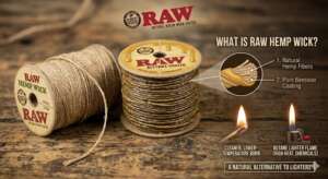 RAW hemp wick roll with natural beeswax coating